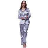 Women's Silk Satin Sleepwear Set - Couple's Two-Piece Pajamas