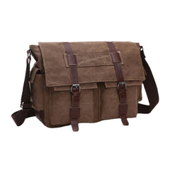Men's Anti-theft Canvas Crossbody Bag, Large Capacity, Fits 6.3" Phone, Casual Shoulder Bag
