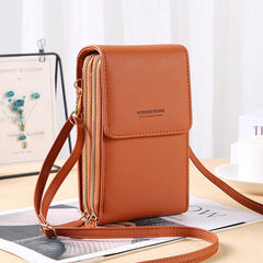 Women 6.5 Inch Touch Screen RFID Clutch Card Large Capacity Multi-Pocket Crossbody Phone Bag