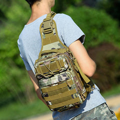 Men's Tactical Waterproof Nylon Camouflage Crossbody Bag - Multifunctional Military Chest Bag