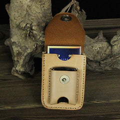 Men's Leather Cigarette Case & Lighter Holder - Casual Style