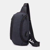 Men's Waterproof Anti-theft USB Charging Crossbody Bag with Large Capacity
