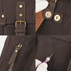 Men's Canvas Outdoor 14" Laptop Backpack - Large Capacity Travel & School Bag