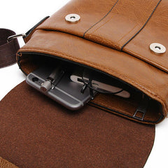 Men's PU Leather Crossbody Shoulder Bag - Casual & Stylish
