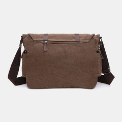 Men's Anti-theft Canvas Crossbody Bag, Large Capacity, Fits 6.3" Phone, Casual Shoulder Bag