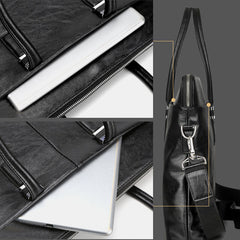 Men Business Large Capacity Waterproof Solid Color Crossbody Bag Handbag