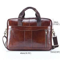 Men's Genuine Leather Large Capacity Crossbody Shoulder Business Bag