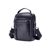 Men's Genuine Leather Anti-theft Crossbody Bag with Multi-pocket Functionality