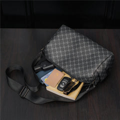 Men's Vintage Faux Leather Crossbody Bag - Large Capacity, Multifunction Shoulder Bag