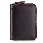 RFID Leather Card Holder Wallet for Men & Women - Large Capacity, Casual Zipper Design