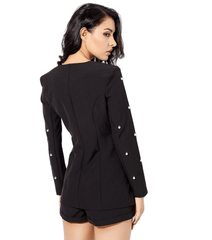 Love&Lemonade V-Neck Nail Together Two-Pieces Sets Black/ Gary/Red/Pink LM0211