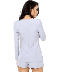 Love&Lemonade V-Neck Nail Together Two-Pieces Sets Black/ Gary/Red/Pink LM0211