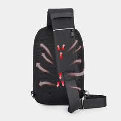 Men's Waterproof Crossbody Bag with USB & Headphone Port - Large Capacity