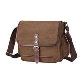 Men's Vintage Canvas Laptop Messenger Bag - Large, Water-Resistant, Crossbody Shoulder Bag