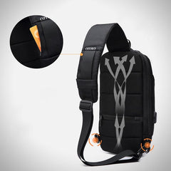 Men's Waterproof Anti-Theft USB Chest Bag - Large Capacity, Multifunctional Outdoor Use