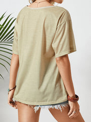 Cat Letter Print Short Sleeve Plus Size Casual T-shirt