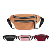Waist Pack Womens Corduroy Designer Fashion Zipper Chest Bag Hot Vintage Phone Pouch
