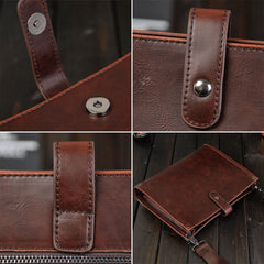 Men's Vintage Faux Leather Crossbody Bag - Large Capacity Shoulder Bag
