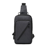 Men Polyester Multi-carry Medium Capacity With USB Charging Chest Bag Shoulder Bag