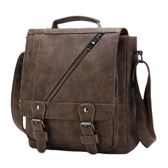 Men's Retro Faux Leather Multi-carry Crossbody Handbag