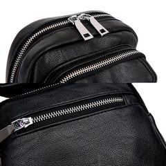 Men's Vintage PU Leather Multi-pocket Crossbody Sling Bag