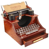 Vintage Typewriter Style Mechanical Music Box Jewelry Storage with Drawer Home Decoration Christmas Valentine's Day Gifts