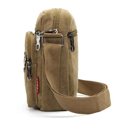 Men's Retro Canvas Crossbody Bag with Multi Pockets - Casual Shoulder Bag