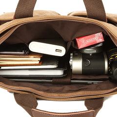 Men's Vintage Canvas Crossbody Bag - Large Capacity, Multi-pocket, Zipper Handbag & Shoulder Bag