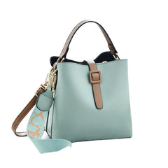 Women's Wide Strap Bags Bucket Large Capacity Single Shoulder Messenger Handbags