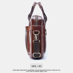 Men's Genuine Leather Large Capacity Crossbody Shoulder Business Bag