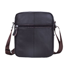 Men's Waterproof Leather Crossbody Bag with Multi-Layer Design