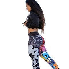 Women Digital Printing Workout Leggings High Waist Push Up