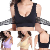 Sexy Front Cross Side Buckle Wireless Lace Bra Breathable Sport For Women Push Up