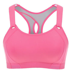 Women's Seamless High Impact Quick Drying Full Coverage Padded Wirefree Racerback Workout Bra Pink / Purple