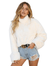 Thick Lambswool Winter Women Jacket Faux Fur Wool Coats Back Zippers