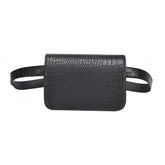 Women Waist Belt Bag Crocodile Pattern Vintage Fashion Phone Leather Chest Packs