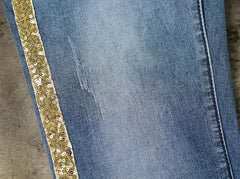 Low Waist Fashion Side Stripe Skinny Jeans - Sheseelady