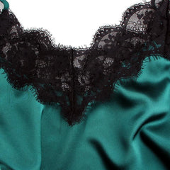 Women's Satin Spaghetti Strap Pajama Set - Cami Top & Shorts Combo