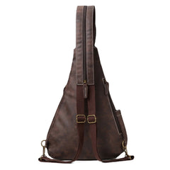 Men's Faux Leather Multi-Pocket Wear-Resistant Crossbody Chest Bag