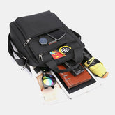 Men's Waterproof Nylon Laptop Bag - Multi-Pocket, Casual Crossbody Handbag for 12" Laptops