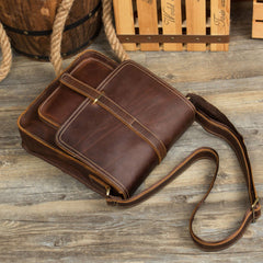 Men's Vintage PU Leather Crossbody Bag - Large Capacity, Multifunctional, Casual Shoulder Bag