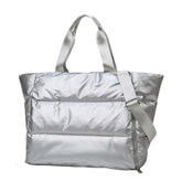 Winter Fluffy Padded Woman Handbag Big Quilted Shopper Bag Female Bags Women's Nylon Shoulder Casual