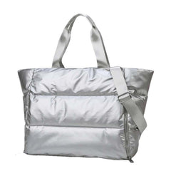 Winter Fluffy Padded Woman Handbag Big Quilted Shopper Bag Female Bags Women's Nylon Shoulder Casual