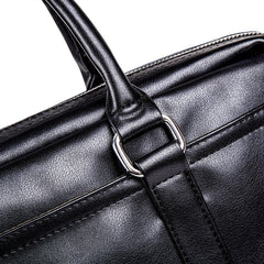 Men Artificial Leather Business Casual Briefcase Large Capacity Multifunctional Handbag Shoulder Messenger Bag