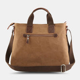 Men's Retro Canvas Crossbody Bag, Multi-pocket, Wear-resistant, Large Capacity, Zipper Shoulder Handbag