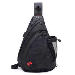 Men's Camouflage Chest Bag with USB Port - Large Capacity Outdoor Crossbody