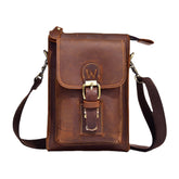 Men's Vintage Leather Crossbody Bag - Durable Multi-functional Waist Belt Bag