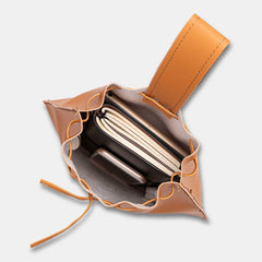 Men's Vintage Leather Punk Waist Bag - Large Capacity, Drawstring Closure