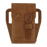 Men Genuine Leather Retro Outdoor Sport 6.3 Inch Phone Bag Waist With Belt Loop