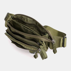 Men's Nylon Multi-layer Anti-theft Crossbody Chest Bag with Multi-pockets